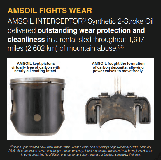 Amsoil Interceptor 100 Synthetic 2 Stroke Oil Amsoil Interceptor 2 Stroke Oil Pistons