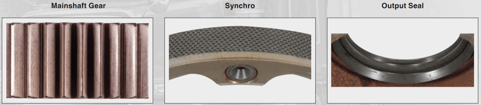 The transmission gears and synchro friction material demonstrated minimal wear following 500,000 miles, while the output seal did not leak and still contained 100 percent of its grease, proving the lubricant’s superior performance.