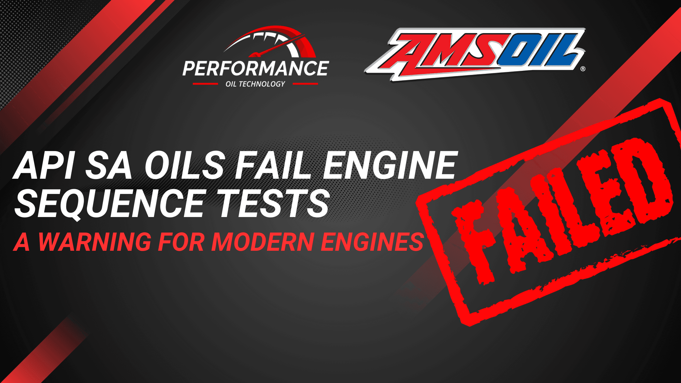 API SA Oils Fail Engine Sequence Tests: A Warning for Modern Engines